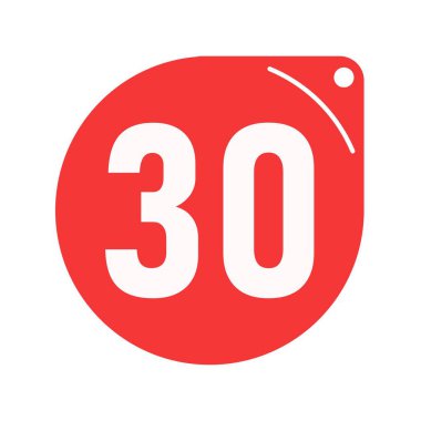 30 tag promotion. red tag promo. white background.