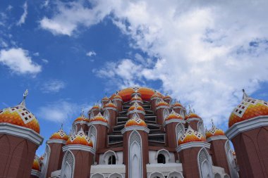 great mosque with 99 domes. 99 Dome Mosque, located in Indonesia with interesting architecture clipart