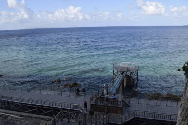 Glass bridge over the sea, the tourist area of Tanjung Bira Indonesia.  asia travel