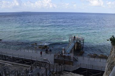 Glass bridge over the sea, the tourist area of Tanjung Bira Indonesia.  asia travel