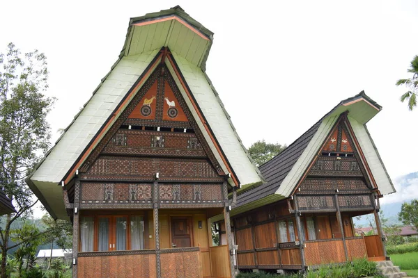 Casas Tradicionais Tongkonan Paisagens Naturais Sítios Turísticos Toraja Norte Beleza — Fotografia de Stock