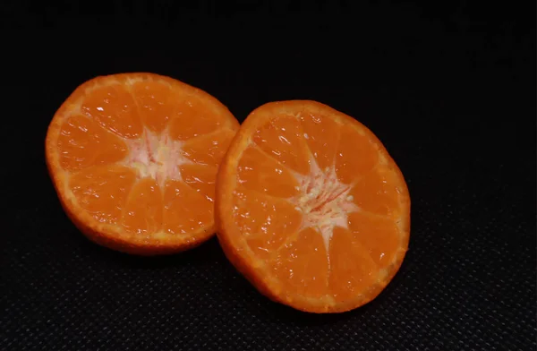 Vibrant Citrus Fruit Bitter Orange Stands Out Stark Black Background — Stock Photo, Image
