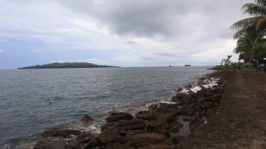 View of the waves on the beach in Majene Indonesia clipart