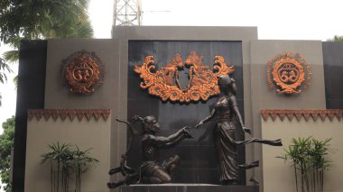 Duvar dekorasyonu olarak kuklalar Yogyakarta-Endonezya