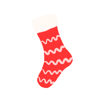 Tatlı el, suluboya Noel çorabı çizmiş. Tatil dekorları ve mevsimlik projeler için mükemmel. Bu şenlikli çorap çizimi Noel ruhunu sıcacık renklerle yansıtıyor..