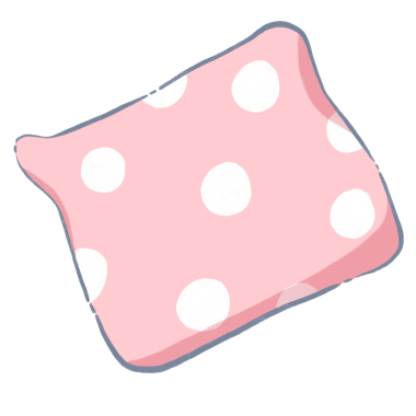 dekoratif elementler ve yumuşak yastıklı renkli düz el çizimi bir yastık çizimi