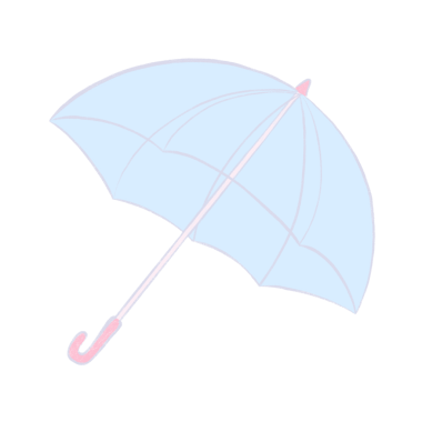 Hava veya çocuk temaları için mükemmel oyuncu unsurlara sahip bir kawaii tarzına sahip şemsiye zirvesi