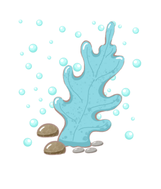 Mutlu yüzlü mercan tırmanışı ve deniz yaşamı ve su altı çizgi film projeleri için mükemmel dekorasyonlar.