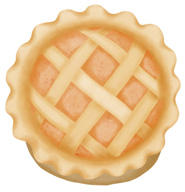 Şükran Günü suluboya resimlerinde kavrulmuş hindi kabağı turtası yaban mersini güz yaprakları ve mevsimsel tatil tasarım projeleri için mükemmel sonbahar tonlarında kornucopia gösteriliyor.