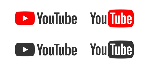 Youtube logosu. Seni tüp logosu. Kırmızı düğme simgesini çal. Sosyal medya sembolü. Web video uygulama işareti. Youtub logosu vektör düz biçimli.