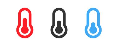 Termometre simgesi. Sıcaklık sembolü. Soğuk ve ısı işareti..