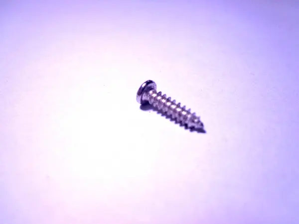 White background isolated titanium color screws.