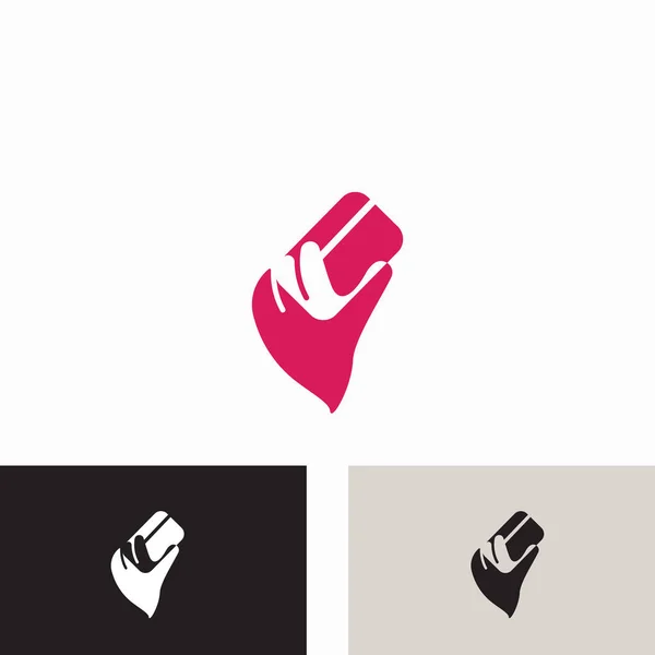 Hand Holding Carta Credito Icona Business Immagine Design — Vettoriale Stock