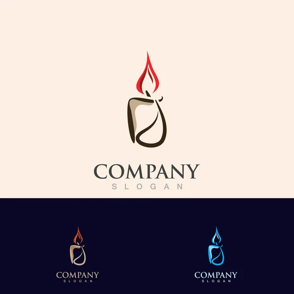 Candle Icon Burning Simple Design Style Graphic Flat Line Illustration — Stock Vector