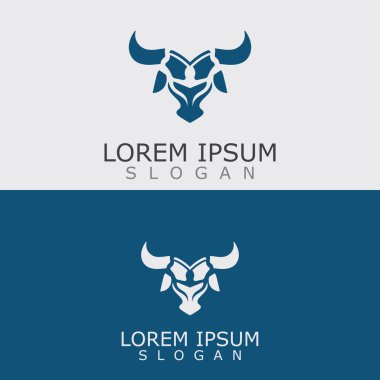 Boynuzlar Hayvan Boğa logo vektör şablonu