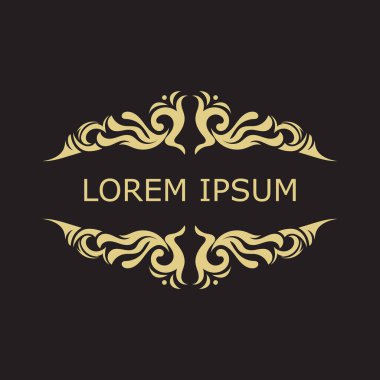 Gold luxury floral vintage monogram decorative logo template