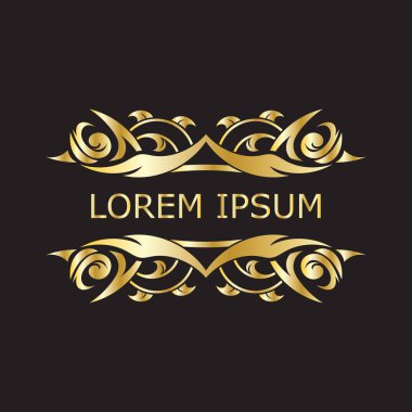 Gold luxury floral vintage monogram decorative logo template