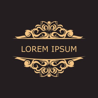 Gold luxury floral vintage monogram decorative logo template