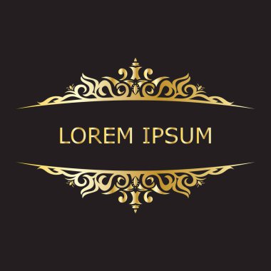 Gold luxury floral vintage monogram decorative logo template