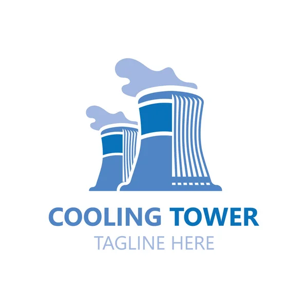 Soğutma Kulesi Logo Resim Tasarımı Enerji Endüstrisi Istasyon Vektörü — Stok Vektör