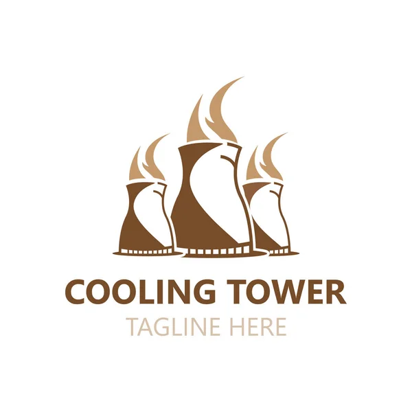 Cooling Tower Logo Image Design Energy Industry Station Vector — Stock Vector