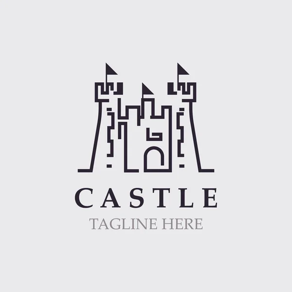 stock vector Castle logo graphic template design, Ancient castle vintage vector