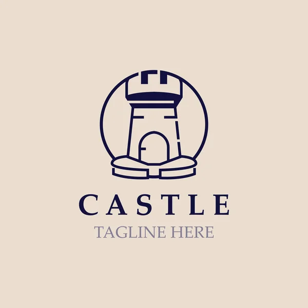 Castle Logo Graphic Template Design Ancient Castle Vintage Vector — Stock Vector