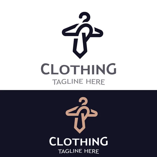 Giyim Moda Logosu Tasarım Askısı Konsepti Yaratıcı Basit Moda Mağazası — Stok Vektör