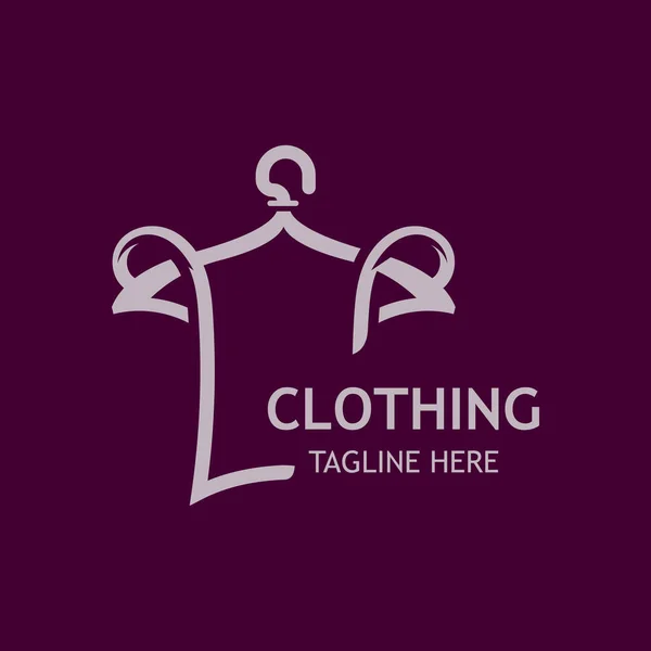Clothing Fashion Logo Design Hanger Concept Creative Simple Fashion Shop — Stock Vector