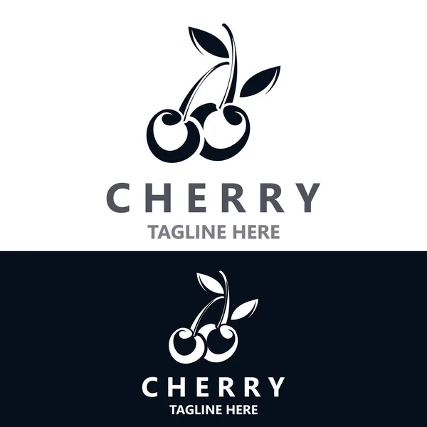 Red Cherry Fruit Logo Vector Illustration Fruit Business Design — Stock Vector