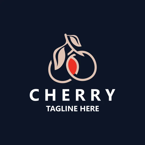 Red Cherry Ovocné Logo Vektorová Ilustrace Ovocný Byznys Design — Stockový vektor