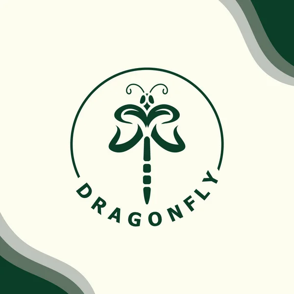 Dragonfly Logo Design Moderno Elegante Estilo Color Minimalista Monoline Illustration — Archivo Imágenes Vectoriales