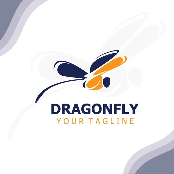 Dragonfly Logotipo Design Moderno Elegante Estilo Cor Minimalista Monoline Ilustração — Vetor de Stock