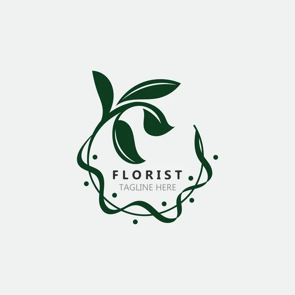 stock vector Wedding Florist logo beautiful floral leaf and flower vector art, icon graphic decoration business template