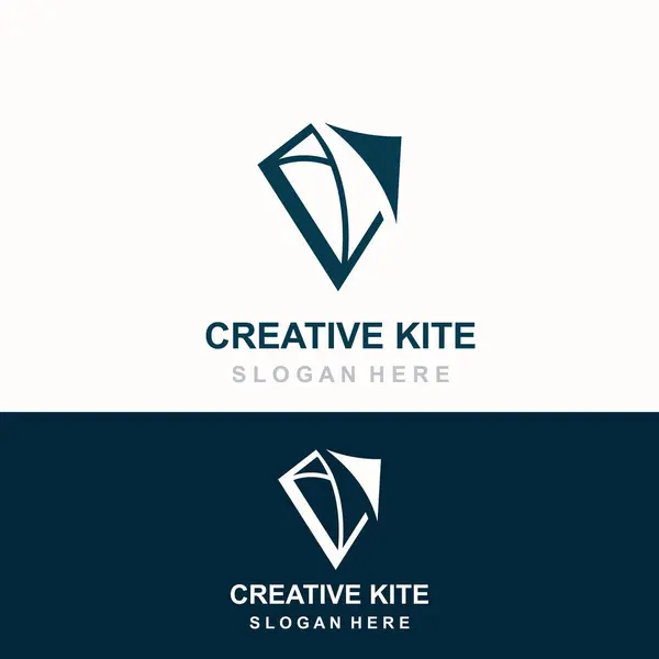 Kite Logo Design Flat Paper Kite Flat 일러스트 템플릿 — 스톡 벡터