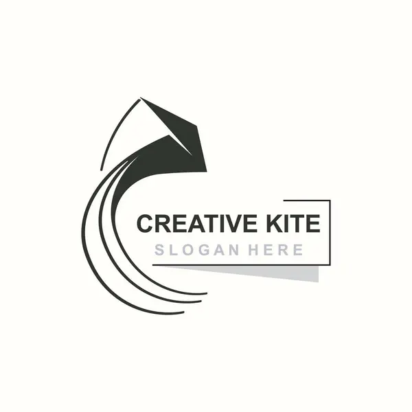 凧のロゴデザイン 飛行紙凧フラットイラストベクトル会社テンプレート — ストックベクタ