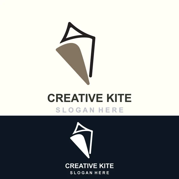 Kite Logo Design Flat Paper Kite Flat 일러스트 템플릿 — 스톡 벡터