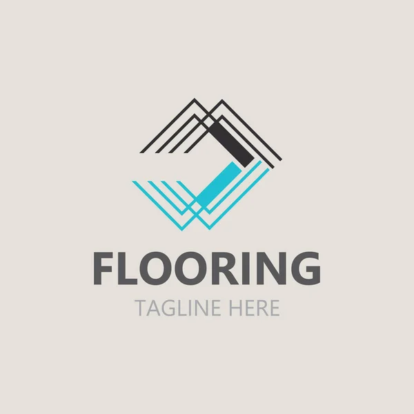 Flooring Logo Design Custom Layer Company Vector Elegant Parquet Illustration — Stock Vector