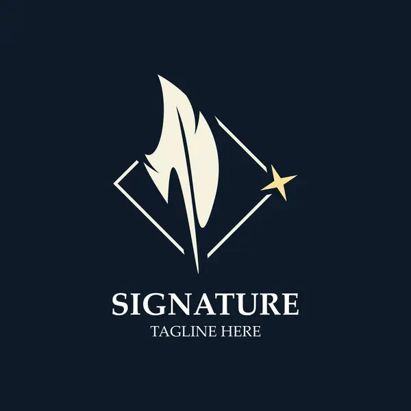 Veren Handtekening Logo Ontwerp Minimalistische Business Symbool Teken Sjabloon Illustratie — Stockvector