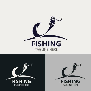 Kanca Balıkçılık logosu sade ve modern klasik kırsal vektör tasarım biçimi örnekleme