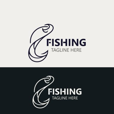 Kanca Balıkçılık logosu sade ve modern klasik kırsal vektör tasarım biçimi örnekleme