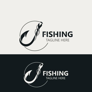 Kanca Balıkçılık logosu sade ve modern klasik kırsal vektör tasarım biçimi örnekleme