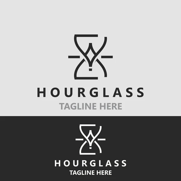 Hourglass Logo Antiguo Estilo Vintage Objeto Diseño Plantilla Plana Vector Vectores de stock libres de derechos