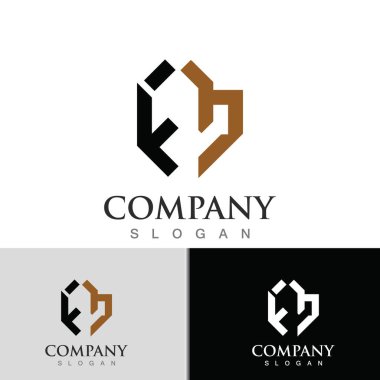 Minimalist EB Harf Logosu, basit ve Lüks Simge Vektör iş kimlik tasarımı Şablonu