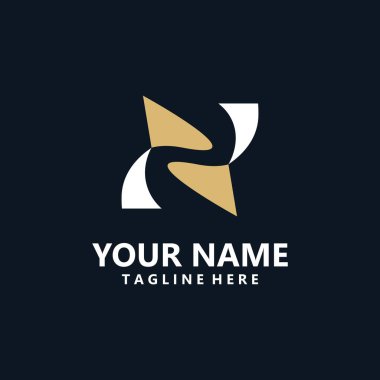 Harf NS İlk Logo, Modern Minimalist Logotype Vektörü, Kimlik Tasarım Ögesi