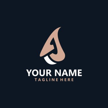 Minimalist AJ Harf Logosu, basit ve Lüks Simge Vektör iş kimlik tasarımı Şablonu