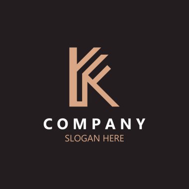 KA harfi, AK başlangıç logosu, basit ve lüks monogram Simge Vektör iş kimlik tasarımı şablonu