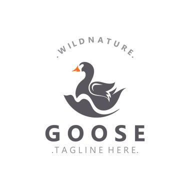 Animal Goose kuş doğa logosu ve modern tarz ilham. premium tasarım