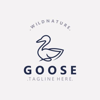 Animal Goose kuş doğa logosu ve modern tarz ilham. premium tasarım