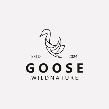 Animal Goose kuş doğa logosu ve modern tarz ilham. premium tasarım